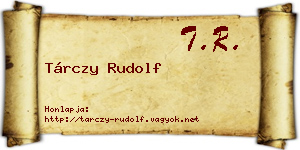Tárczy Rudolf névjegykártya